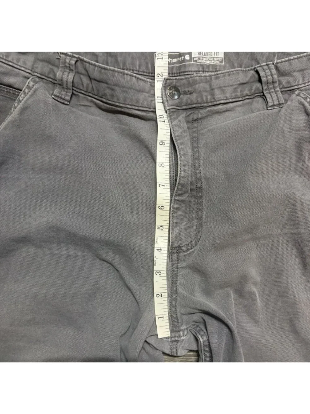 Carhartt Relaxed Straight Rigby Dungaree Pants 38x30 Durable Canvas 102291 Gray